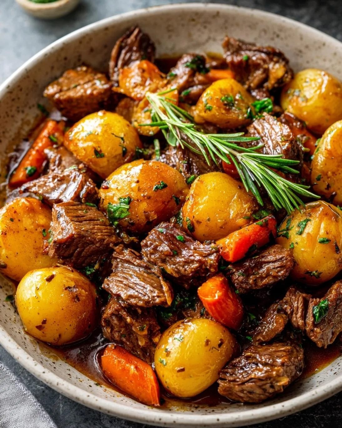 Effortless Garlic Butter Beef &amp; Potatoes in Your Slow Cooker