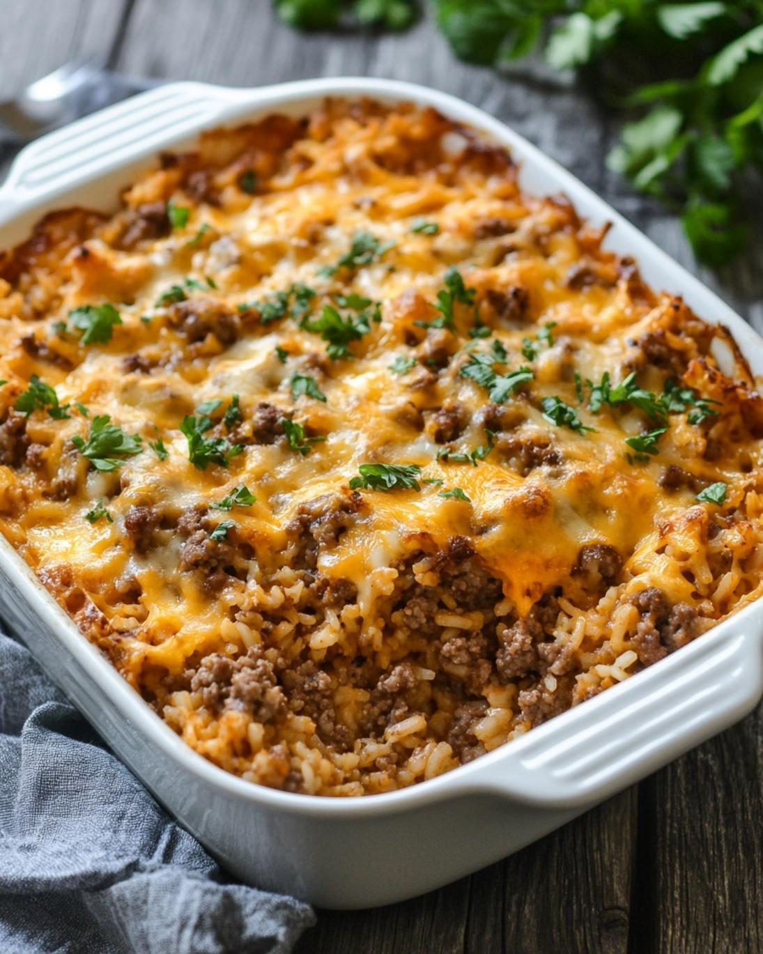 Hearty Cheesy Hamburger Rice Casserole Ultimate Comfort Food In One Dish 1