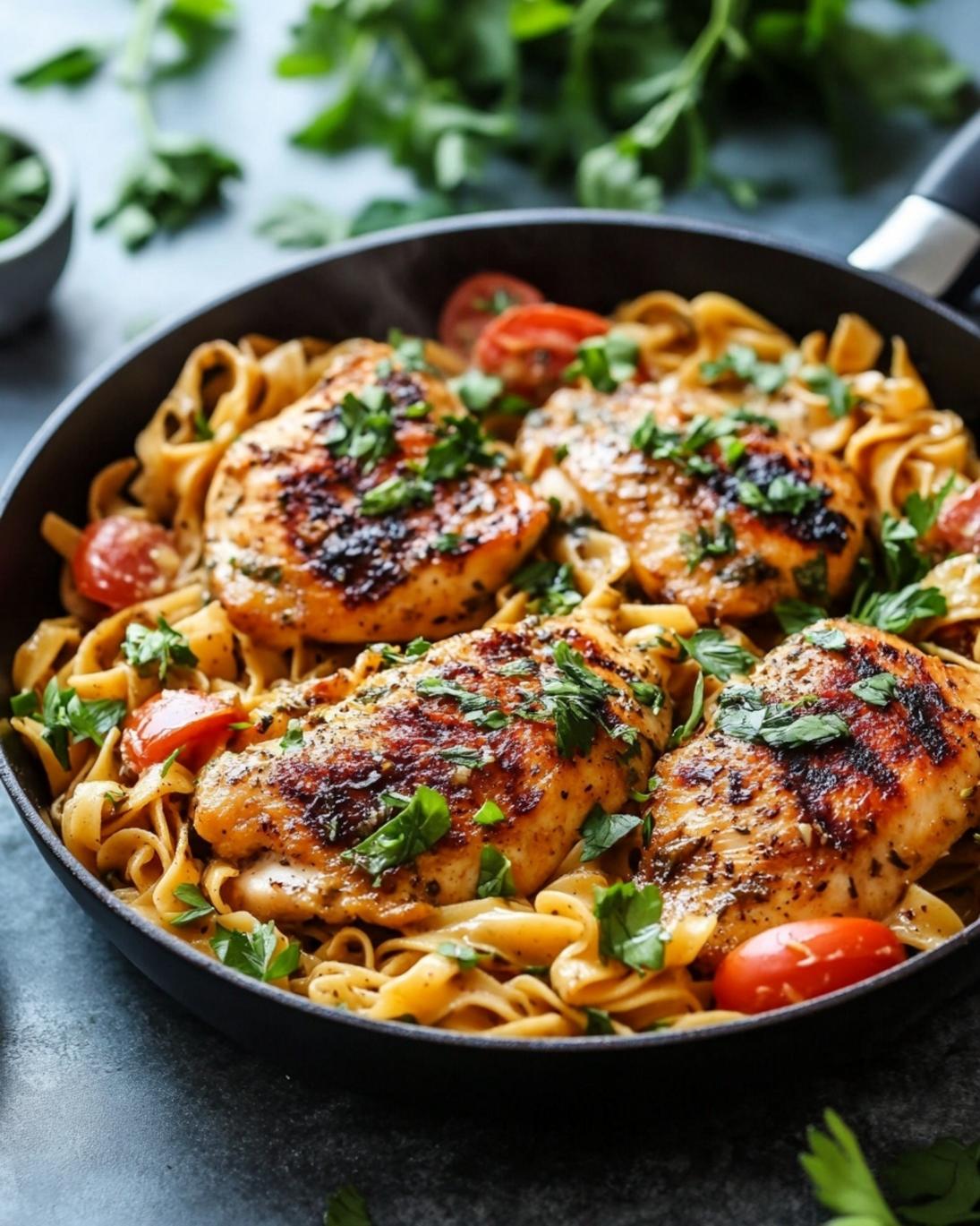 Juicy Skillet Chicken Herb Buttered Noodles 30 Minute Meal 1