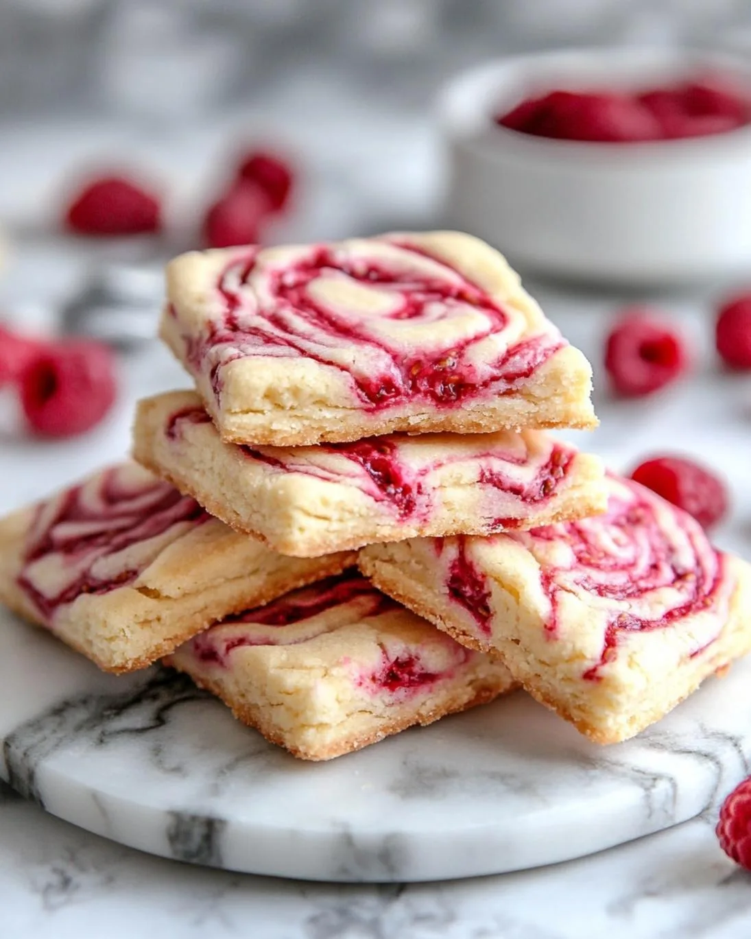 Melt-in-Your-Mouth Raspberry Swirl Shortbread Cookies