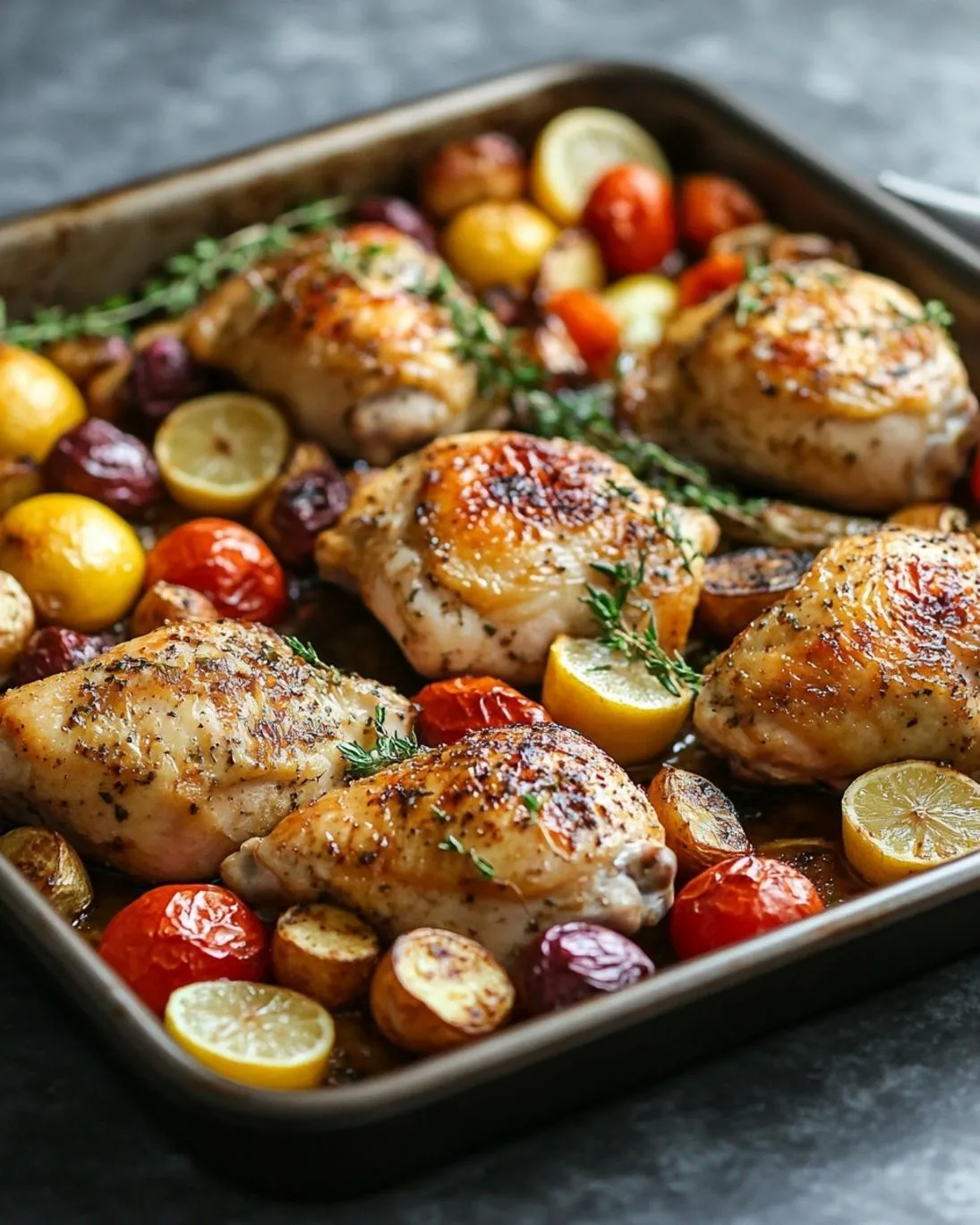 One-Pan Lemon Herb Roasted Chicken and Veggies