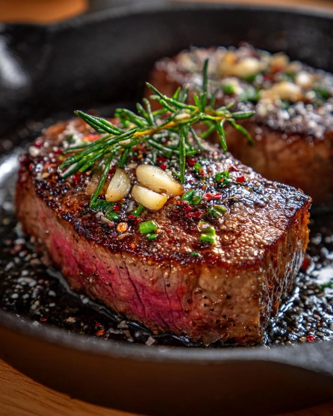 Perfectly Pan-Seared Garlic Steak