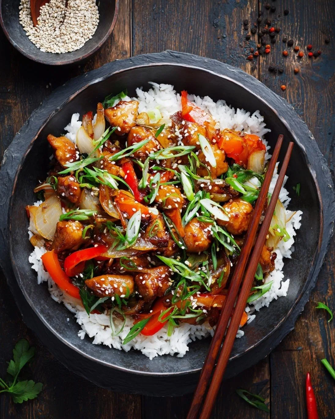 Sticky Honey Garlic Chicken StirFry