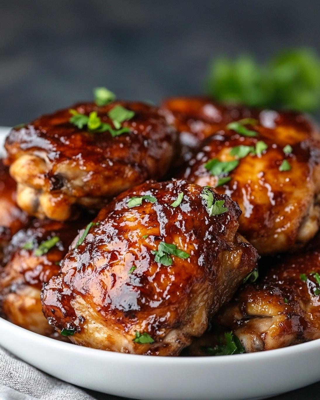 Sticky Sweet Oven Baked BBQ Chicken Thighs 1