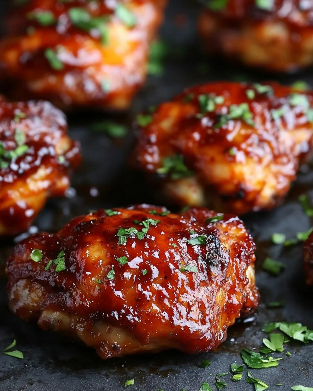 Sticky Sweet Oven Baked BBQ Chicken Thighs