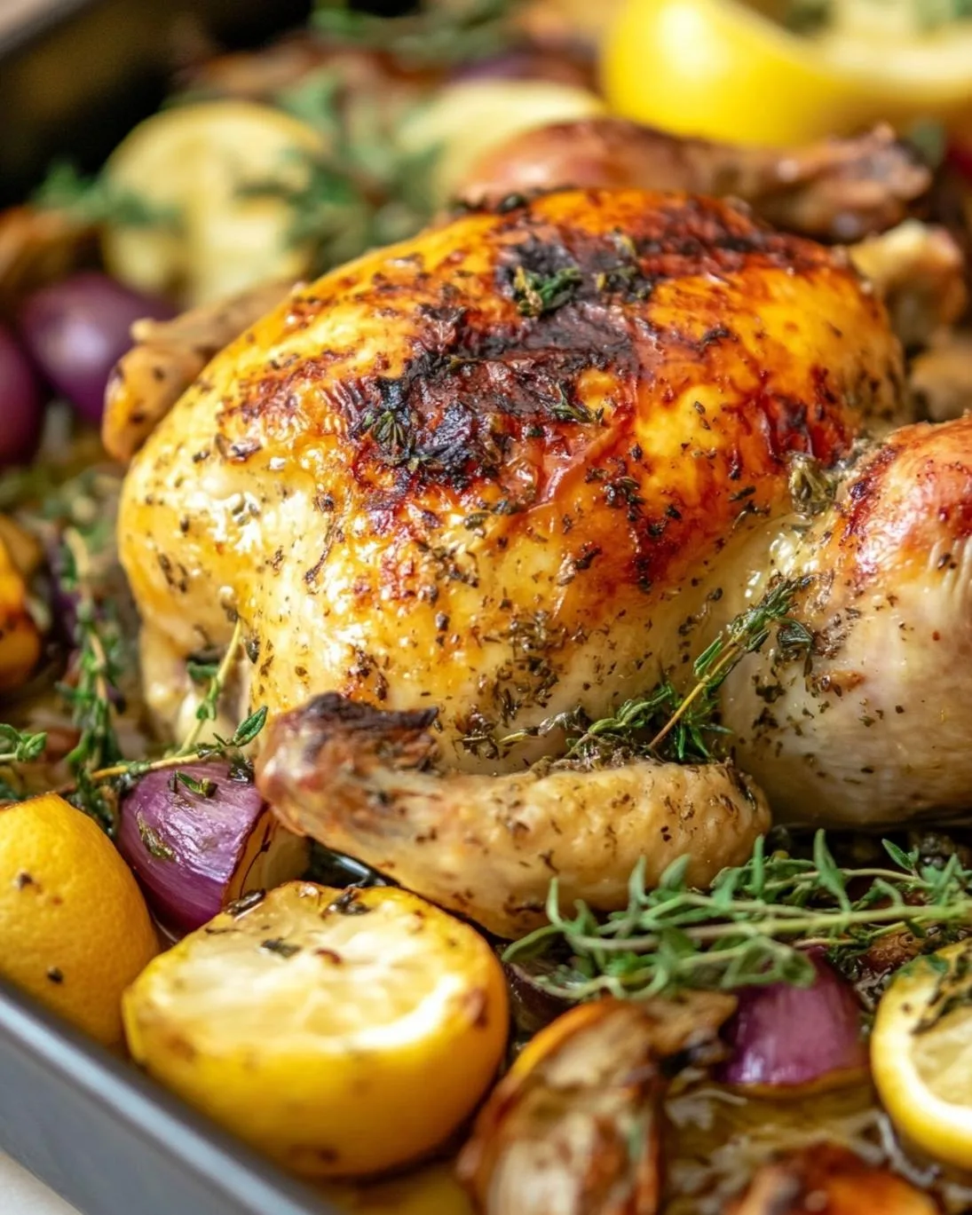 Zesty Lemon Garlic Herb Roasted Chicken