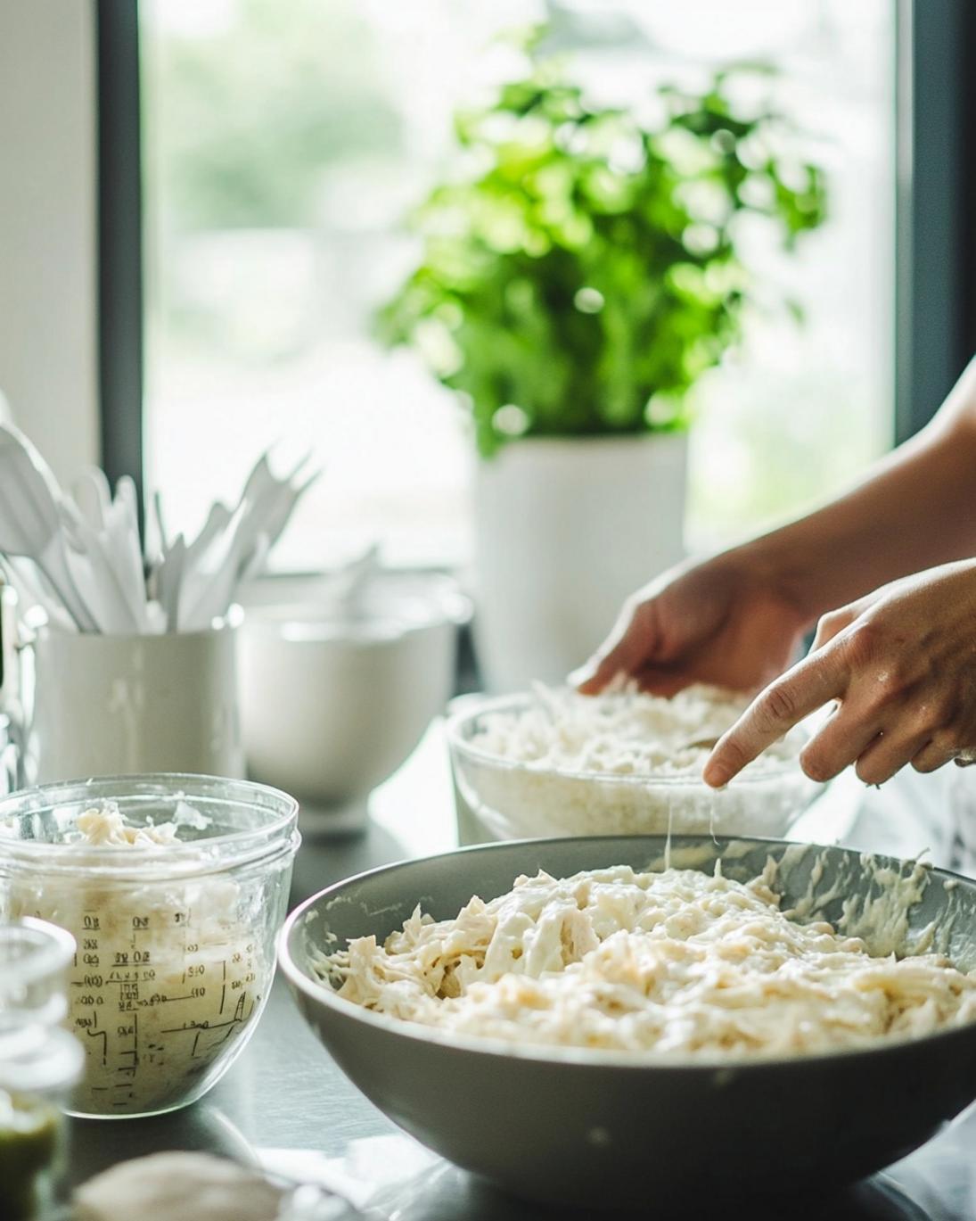 ingrediant of Creamy Green Chile Chicken Enchiladas with Melty Cheese
