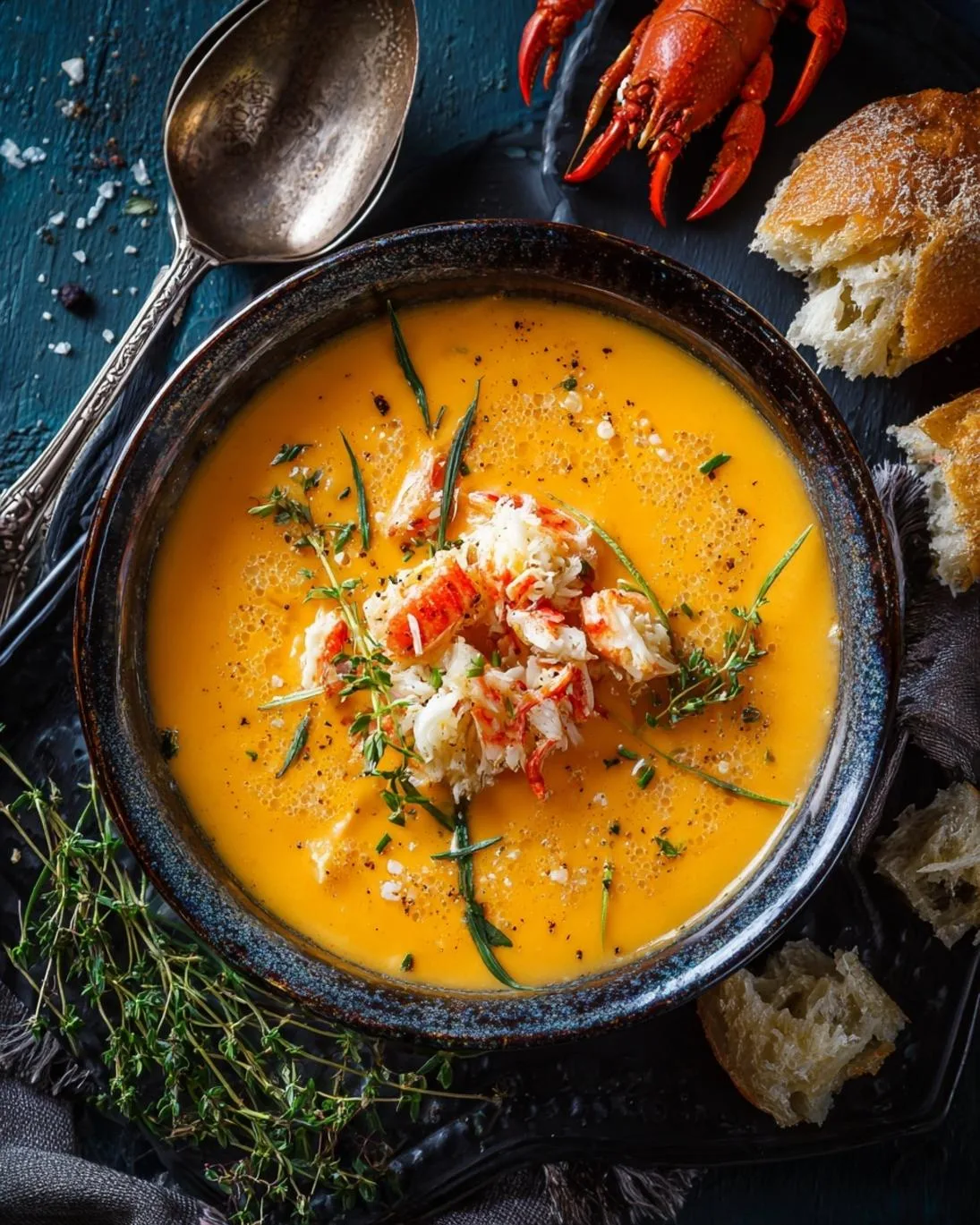 Luxurious Seafood Bisque with Crab and Shrimp