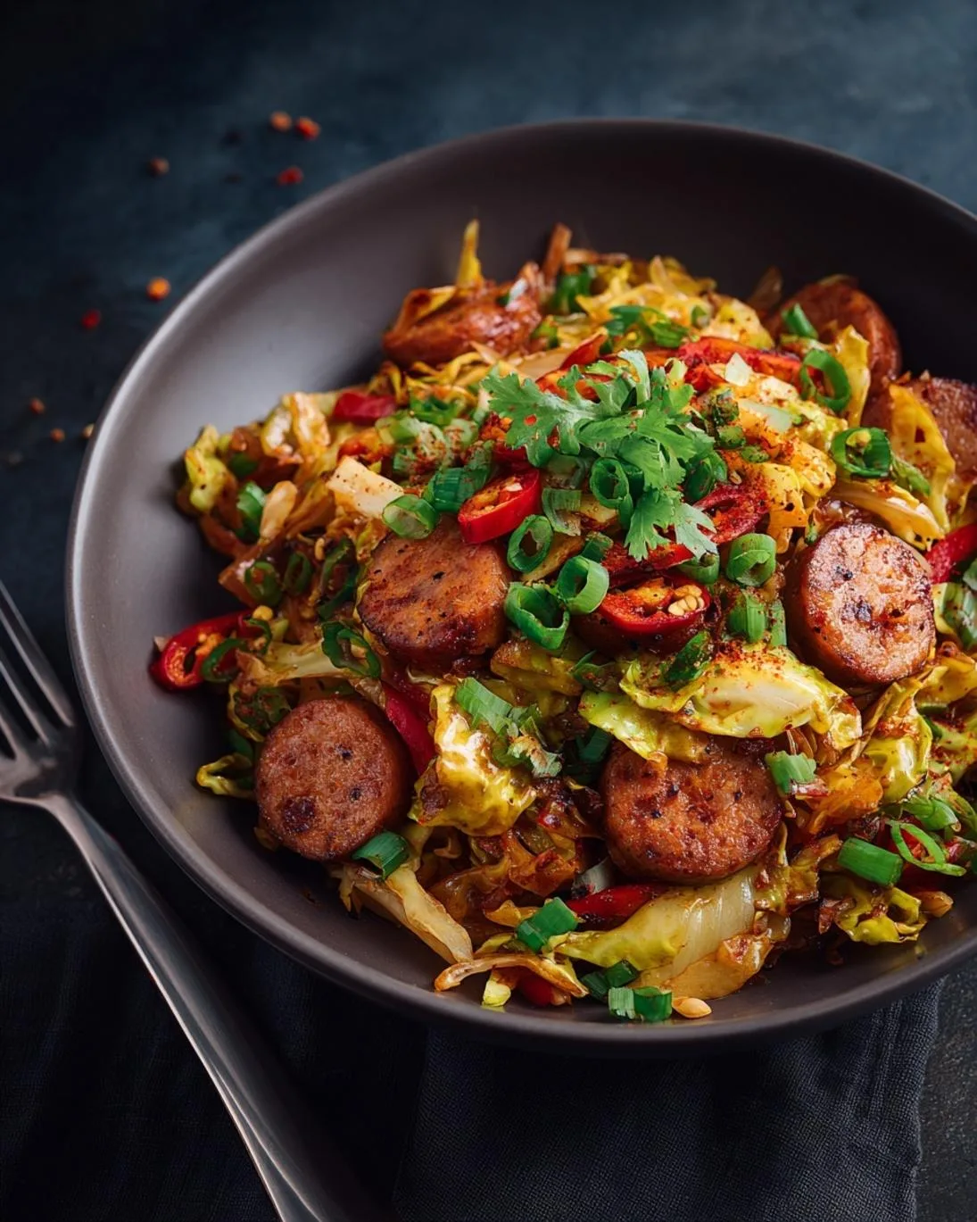 Speedy Sausage &amp; Cabbage Stir-Fry