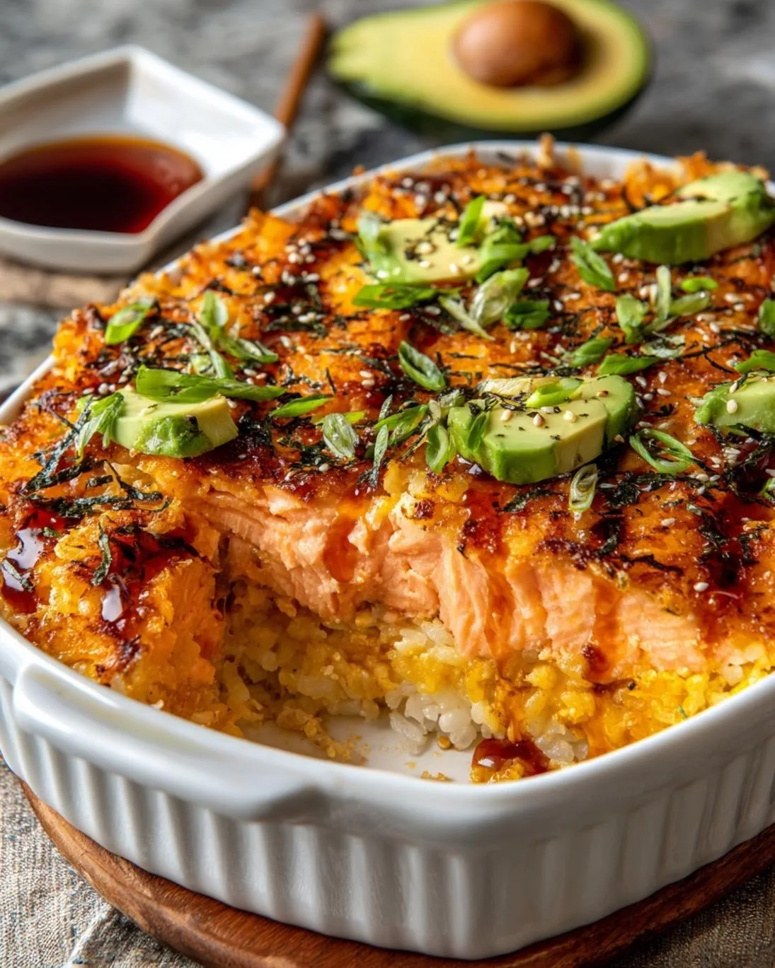 Spicy Salmon Sushi Bake for Easy Weeknight Dinners