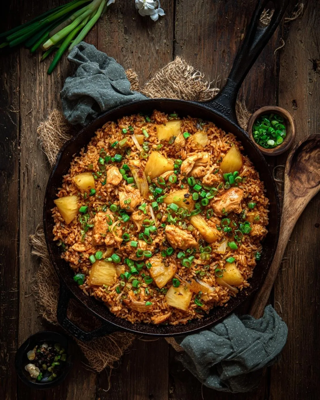Sweet &amp; Savory Pineapple Chicken and Rice Skillet