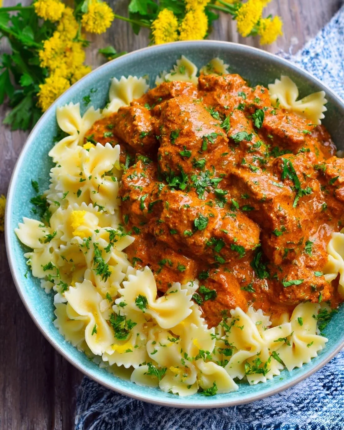 Zesty Low Carb Cowboy Butter Chicken with Lemon Bowties