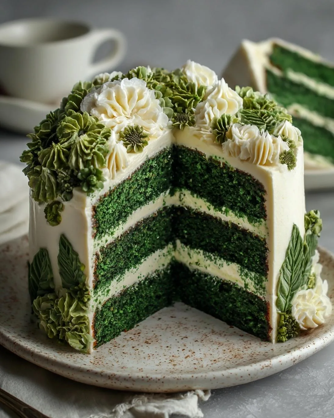 Green Velvet Cake with Cream Cheese Frosting