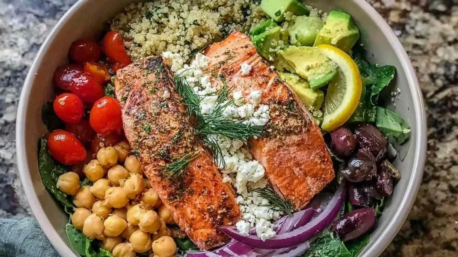 Mediterranean Salmon Bowl