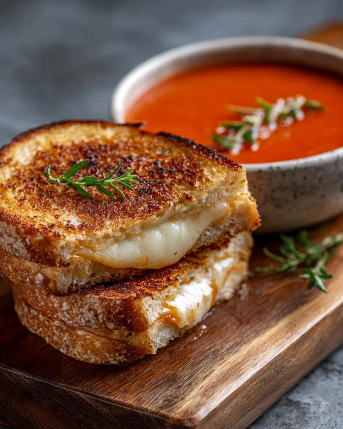 Simple Grilled Cheese and Tomato Soup