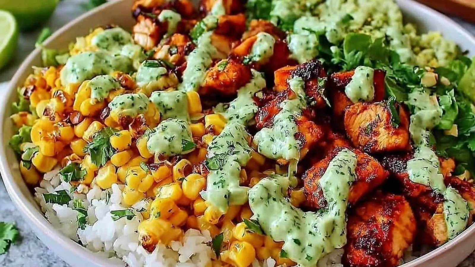 Street Corn Chicken Rice Bowl