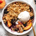 Blueberry Peach Crumble with Vanilla Ice Cream 150x150 1