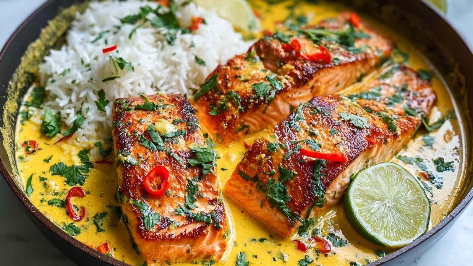 Coconut Curry Salmon with Garlic Butter