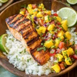 Grilled Salmon with Mango Salsa Coconut Rice Bowl 150x150 1