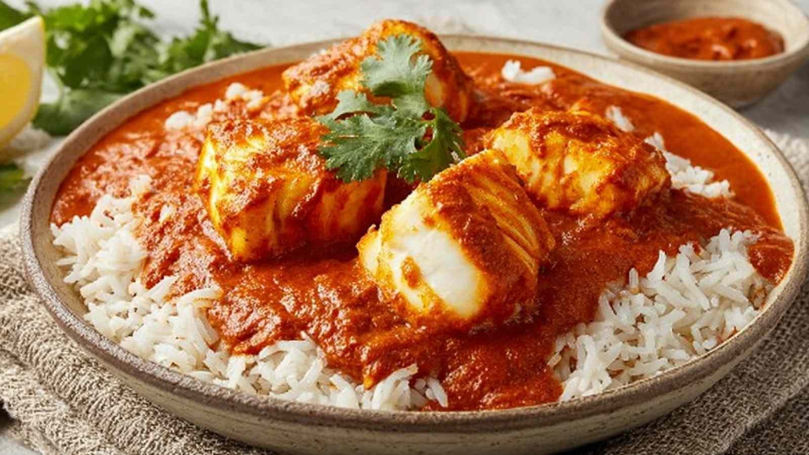 High Protein Broiled Fish Tikka Masala with Creamy Tomato Sauce