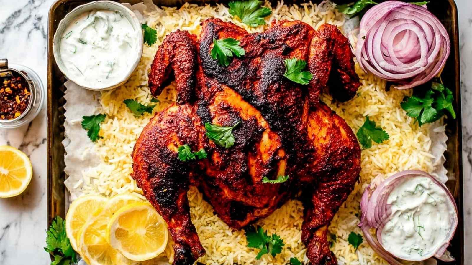 High Protein Whole Oven Roasted Tandoori Chicken