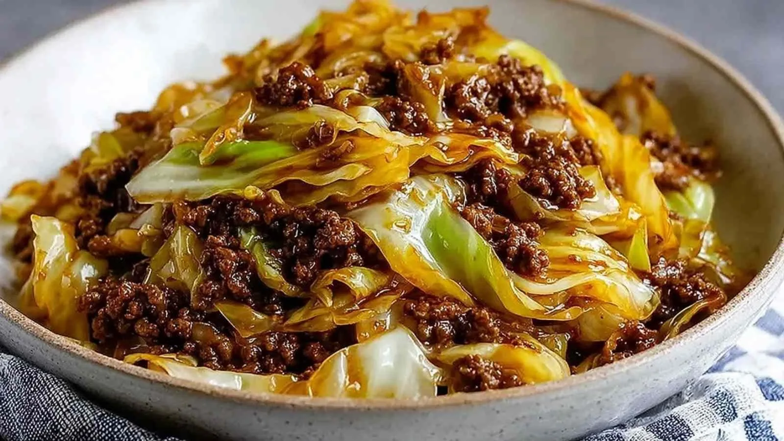 Low Carb Mongolian Ground Beef Cabbage