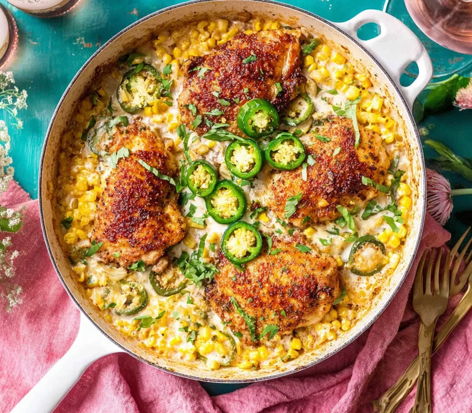 One Pan Cheesy Jalapeno Chicken with Corn 1
