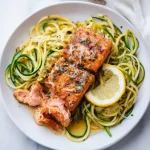 One Pan Lemon Garlic Butter Salmon and Zucchini Noodles 150x150 1