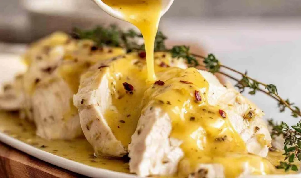 Poached chicken