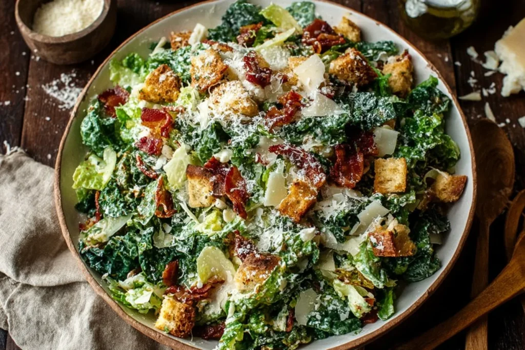 Roasted Garlic Kale Caesar Salad Creamy Crunchy 1024x683 2