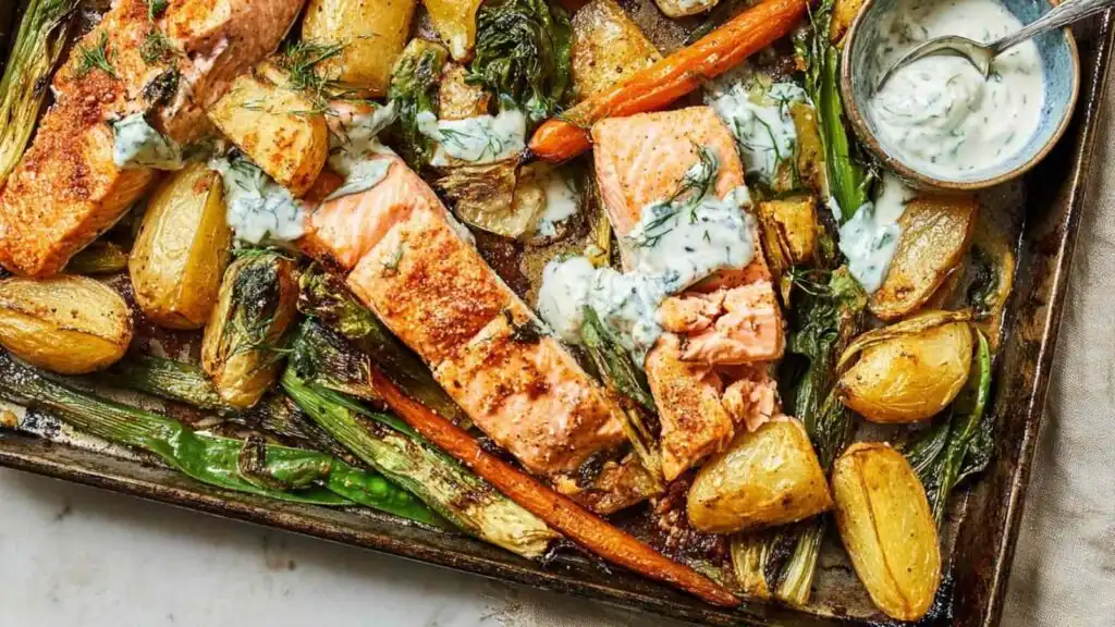 Spiced Salmon Traybake 45 Minute Easy Dinner 2 1024x576 1