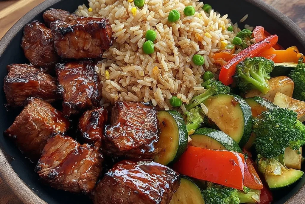 Teriyaki Steak Veggie Fried Rice Bowl Close Up 1024x683 2