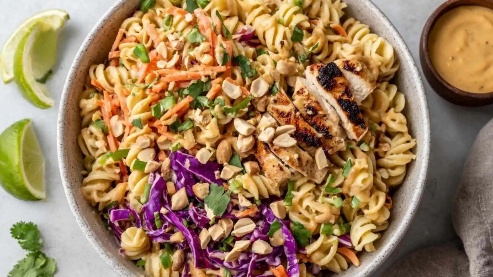 Thai Peanut Crunch Protein Pasta Salad