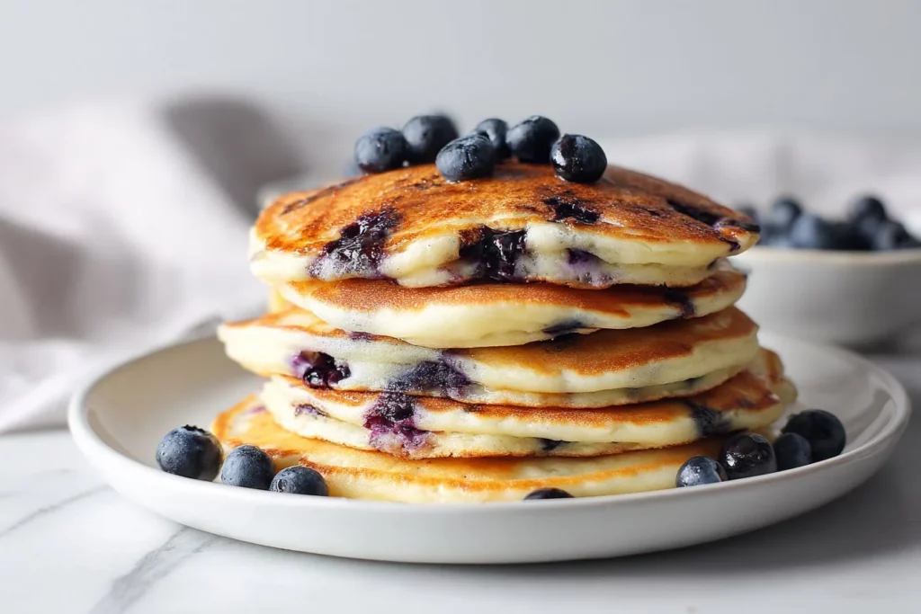 Greek Yogurt Blueberry Pancakes (Fluffy and Easy)