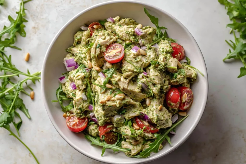 high protein pesto chicken salad no mayo 2026 04 10 211120 1024x683 2