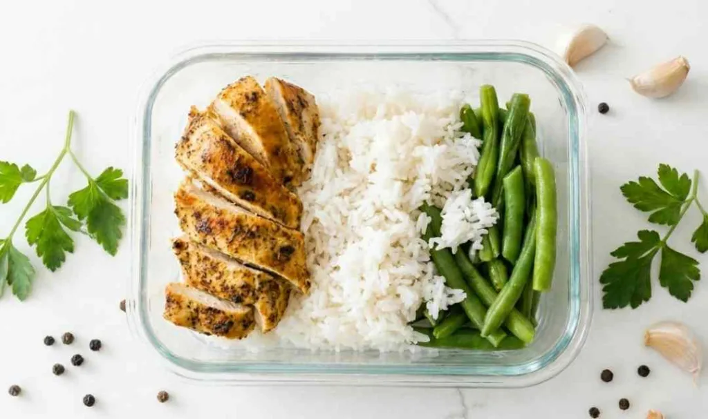 Chicken and rice meal prep bowls