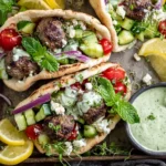 Mediterranean Meatball Stuffed Pitas with Mint Yogurt Sauce 2 150x150 1