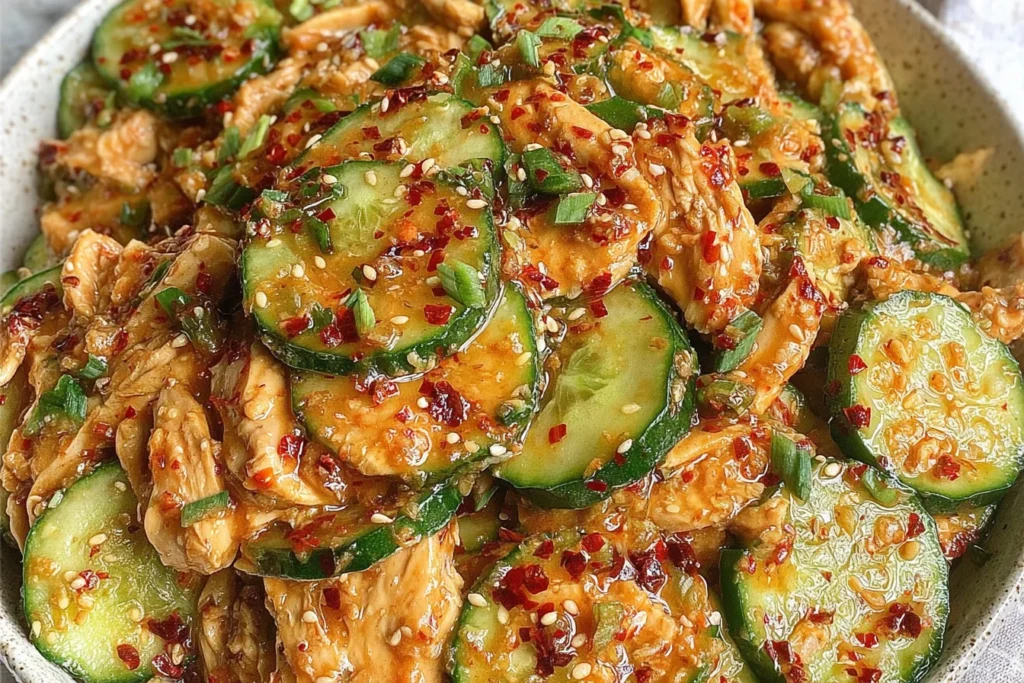 Spicy Peanut Thai Cucumber Chicken Salad 1024x683 2