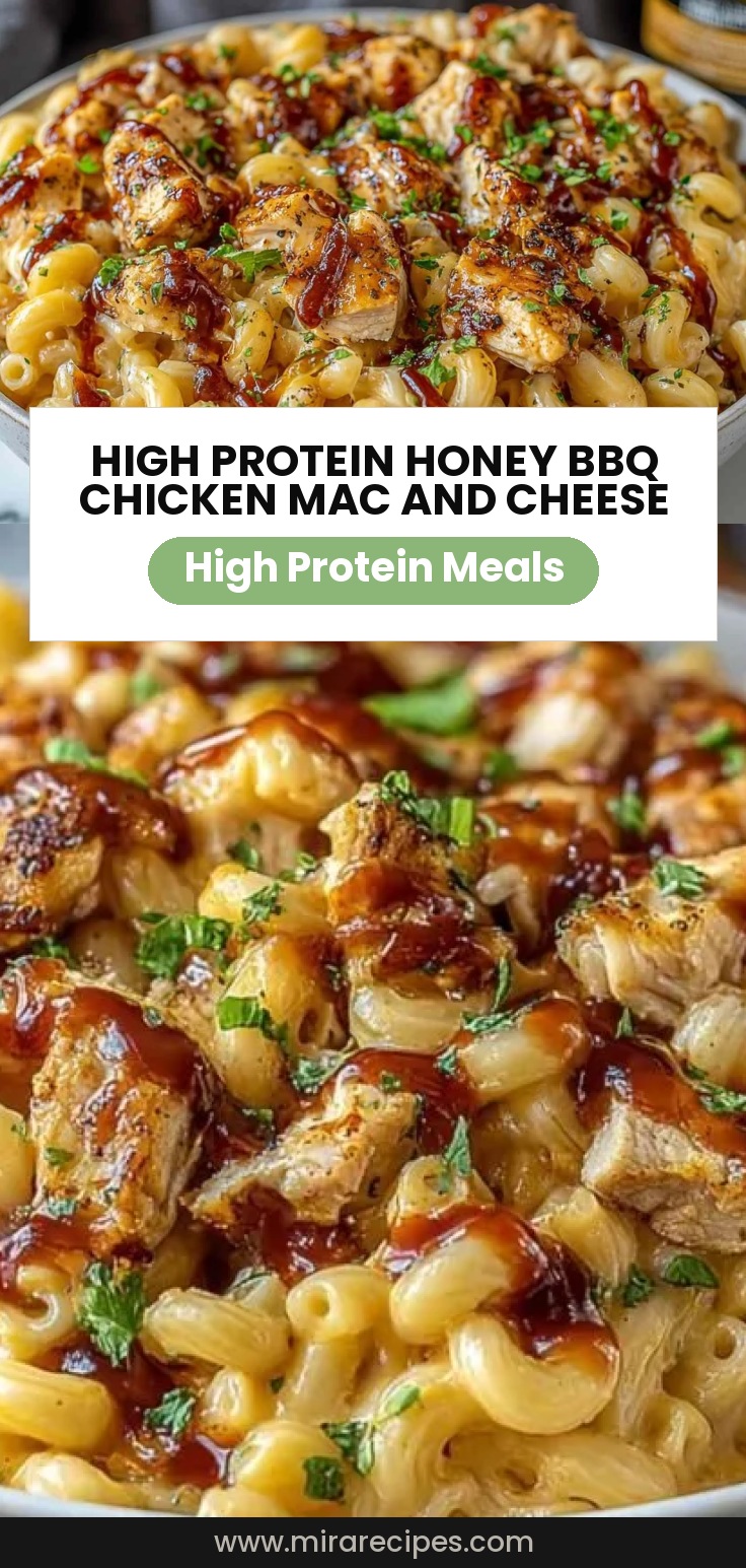 High Protein Honey BBQ Chicken Mac and Cheese